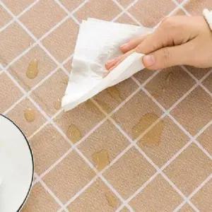 체크 오렌지 방수 테이블보 1개