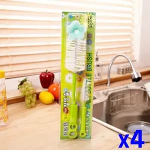 항균 회전 젖병솔 세트 x4개 세척솔 실리콘젖병솔