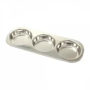 스텐 식판 3구 21.5x8x1.5cm 일체형식판 성인용식판