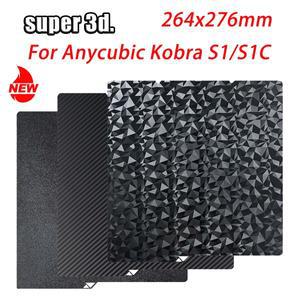 Anycubic Kobra S1 빌드 플레이트 침대 콤보 PEO PEI 시트 264x276mm PET 3D 프린터 액세서리 히트 베드