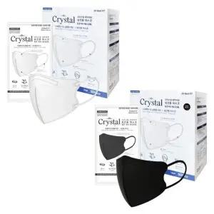 KF94 크리스탈 새부리형(2D) 마스크 개별포장(1매입)x50장 화이트 블랙 의약외품 국내산