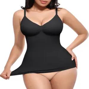 SHAPELLX 여성용 탱크탑 셰이프웨어 배 조절 슬림 카미솔 탑 심리스 카미 바디 셰이퍼 V넥