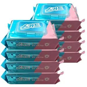 스카트 잘닦이는 살균 소독 티슈 캡형 60매 8팩