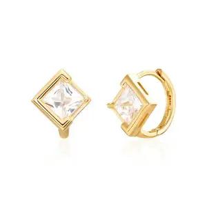 [모룬] 14K/18K 아틱 프레임컷 다이아 큐빅 원터치 귀걸이 한쌍 MOE41729