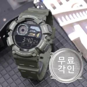 무료각인 WS-1500H-3B 피싱모드 아웃도어 디지털 스포츠 남자 우레탄 시계 d