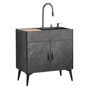 서랍 싱크대 하부장 슬라이딩 흰색 계수대 스텐