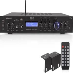Pyle 5 채널 랙 마운트 블루투스 앰프 수신기 - 홈 시어터 스피커 무선 스트리밍 MP3/USB/SD/AUX/FM 라디오