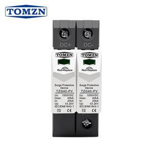 TOMZN DC SPD 2P 500V 1000V 20-40kA DIN 레일  야외 전력 보호 장치 서지 프로텍터 PV