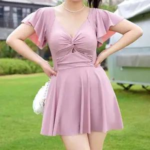 원피스 바캉스룩 스커트 수영복 비치웨어 퍼프소매