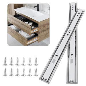 14인치 소프트 클로즈 서랍 슬라이드 4쌍 볼 베어링 풀 익스텐션 캐비닛 서랍 슬라이드 3겹, 사이드 마운트, 100LB 용량의 헤비 듀티 서랍 슬라이드 14인치