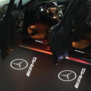 메르세데스 호환 벤츠 호환 W212 W205 AMG ML W166 W246 GLB GLC GLA GLS GLE1용 2개 LED 자동차 도어 웰컴