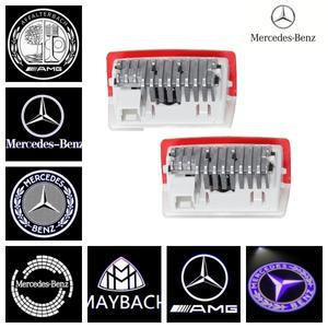 메르세데스 호환-벤츠 호환 C ML GLA GLS E 클래스 w176 w205 w246 w212 차량 도어 램프 로고 레이저 장식