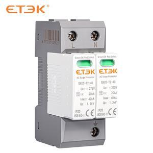 ETEK SPD AC  20KA 40kA 서지 보호 장치 2P 4P 275V 전압 태양 광 PV 광전지 피뢰기 EKU5-T2