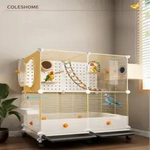 대형 앵무새 새장 아크릴 투명 렉산 철제 이동식 바퀴달린 조립식 새집 둥지 장난감 포함