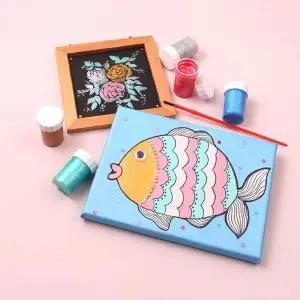 [셀러에이드]아이디몬 메탈릭포스터물감세트 6색+붓