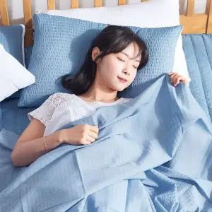 [에이치플러스몰]홑겹이불 침구 블루 SS 여름 S 시어서커 홑이불 _얇은