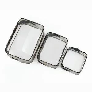 투명 488MOO91 화장품 파우치 수납 PVC 대 사각파우치