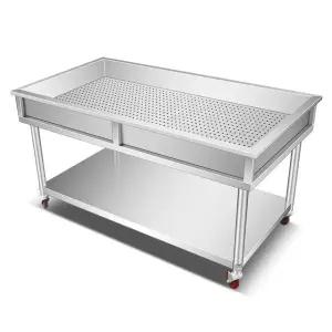 배수 채반 스테인리스 트레이 배수밸브 사각 타공