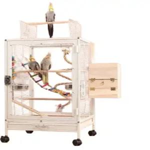 초대형 아크릴 앵무새 케이지 새장 놀이터 투명 조류 A형 화이트