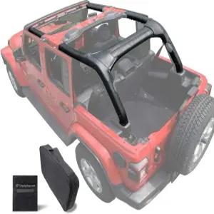 쉐이드 디어 롤 바 패딩 지프 랭글러 JL 무제한 4도어(2018-2023)와 호환 - 블랙 비닐 폼 라미네이트 패드