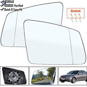 메르세데스 호환 벤츠 호환 W204 W212 2010-2013 C E S 클래스 좌우 사이드 미러 가열 유리 백미러 외부 본