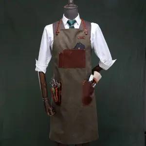 미용실 조끼형앞치마 방한앞치마 카페 레트로 기술자스트랩