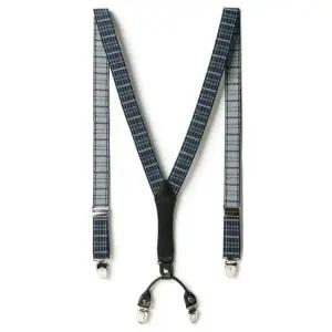 BS 남자서스펜더 네이비 타탄 체크 서스펜더 성인멜빵 남성벨트