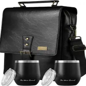 텀블러와 오프너가 포함된 병 와인 토트백 3종 여성용 선물 여행/피크닉/해변/풀/이벤트/하이킹용 어깨끈이