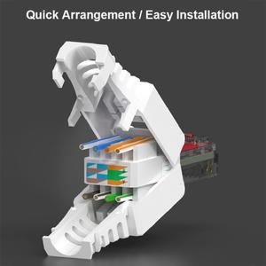 OULLX 모듈식 툴리스 와이어 프레스 비차폐 금도금 재사호환  가능 네트워크 크리스탈 헤드 Cat5E Cat6 RJ4