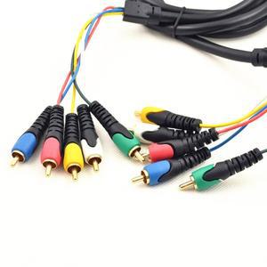 1.8m AV 케이블 HDTV 오디오 비디오 금도금 5 RCA RGB 코드 DVD VCR CD 플레이어 홈 시어터 와이어 연결 변