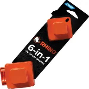 캠코 RhinoFLEX 6-in-1 캠퍼/RV 하수구 렌치 - 3인치 및 4인치 남성 또는 여성 청소 플러그 슬롯형 플러시