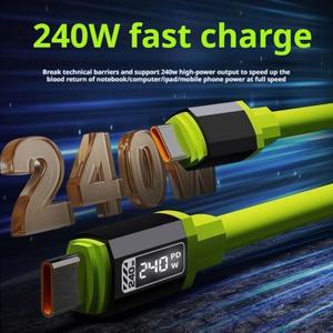 240W PD 케이블 액체 실리콘 폰 데이터 고속 충전 어댑터 타입 C to 스마트 플래시 고출력