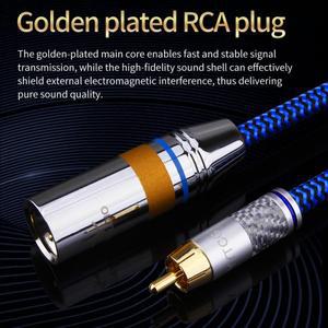 6N OCC 2RCA - 2XLR 오디오 신호 라인 앰프 믹서 스피커용 케이블 수-암 캐논 호환 믹싱 플러그