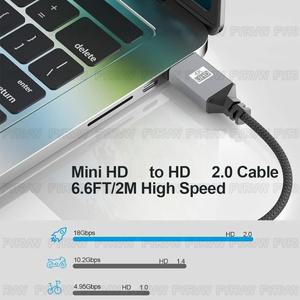 4K HDTV-미니 HDMI 호환 케이블 Hero Raspberry Pi 캠코더 카메라 호환  양방향 4K60Hz 미니 코드