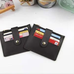 [셀러에이드]신분증 명함 지퍼 1P 신용카드지갑 3포켓 블랙 가로