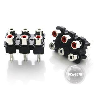 5PCS 오디오 AV 로터스 소켓 포트 RCA-607 인터페이스 구리 슬리브  7  코어베이스가 6 홀 RCA 스피커