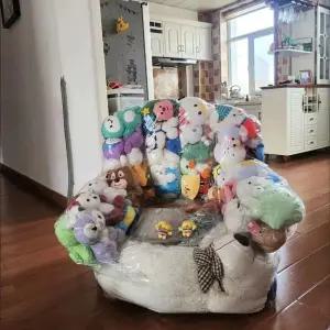 에어빈백 만들기 1인용 빈백 투명인형소파 인형소파