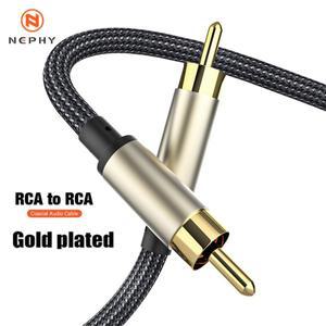 금도금 디지털 오디오 RCA 케이블 프리미엄 스테레오 RCA-RCA 동축 SPDIF 남성 스피커 Hifi 서브우퍼 AV 0.