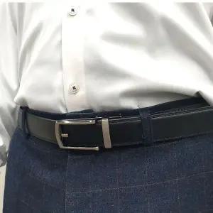 페이크 TQN875X7 핀버클 가죽 자동벨트 블랙