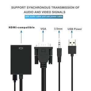 1080P 풀 HD VGA-HDMI 호환 변환기 어댑터 케이블오디오 출력 포함 PC 노트북-프로젝터호환  VGA