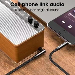 3.5mm 잭 오디오 케이블 90도 팔꿈치 남성  Aux HiFi 삼성 호환 S20 자동차 헤드폰 MP3/4 코드 와이어