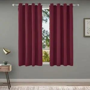 미드나잇 OTZ594L2 2장 작은 와인 아일릿 수면 창문 암막커튼