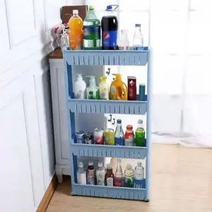 블루 KJX561C5 물건정리트레이 공간활용 이동식 4단 틈새선반