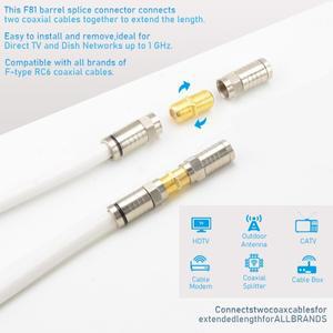 10pcs 동축 케이블 커넥터 RG6 F 형 금도금 어댑터 TV 호환  여성-여성 익스텐더