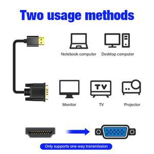 HDMI 남성-VGA 남성 0.5M 1M 2M 3M 5M 1080P 60Hz 호환 케이블-VGA 어댑터 디지털-아날로그 컴퓨터 노트북