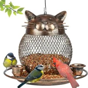 실외용 새 모이통 튼튼한 금속 야생 조류 정원 및 마당 걸이 장식용 핀치 참새