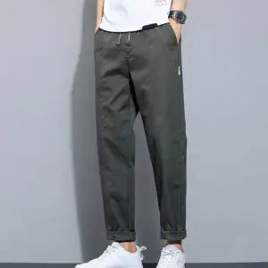 남성 OXE697S9 캐주얼 슬림 면바지 빅사이즈 밑단 롤업 팬츠