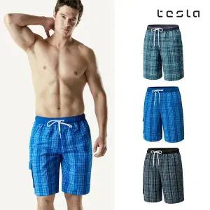 [하프클럽/테슬라]테슬라 남성 체크 래쉬가드바지 수영복 TM-MSB04