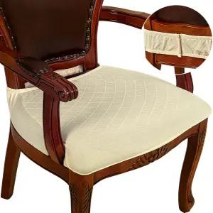 CZL 다이닝 체어 커버 2종 세트 업그레이드된 지퍼 시트 세탁 가능 스트레치 자카드 슬립커버 프로텍터