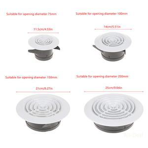 75 200MM 원형 조절 시스템용 ABS 가능한 에어 내부 벤트 외부 커버 환기 그릴